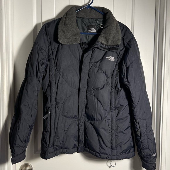 The North Face Black Puffer Jacket with Gray Collar - L - Picture 6 of 8